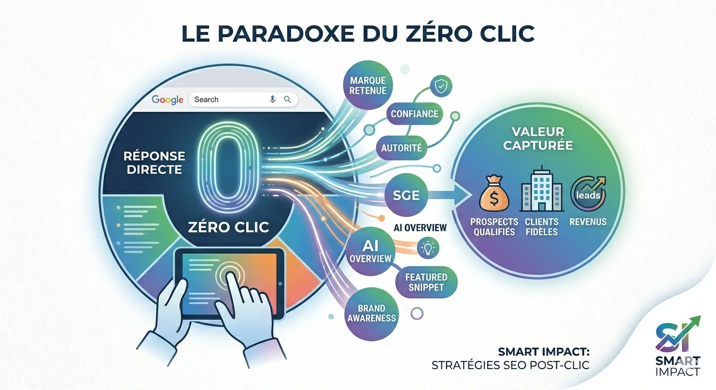 Le paradoxe du “Zéro Clic” : Stratégies pour capturer de la valeur quand Google répond à votre place